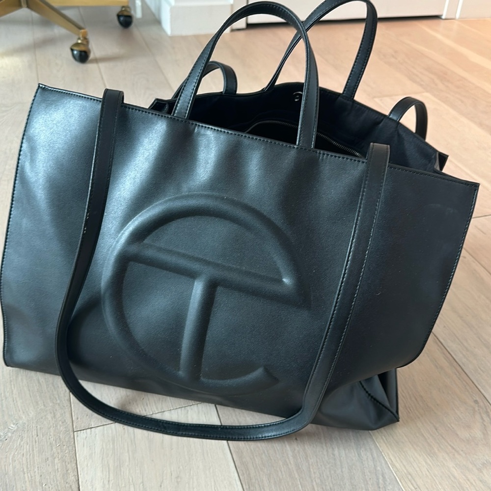 Telfar Large Shopping Bag - Black - used but still good condition